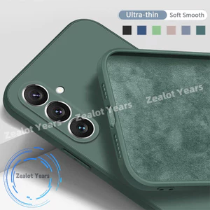 Dành Cho Samsung Galaxy S24 S23 S12 FE Plus S24FE Vỏ Điện Thoại Silicon Lỏng Vuông Mới Chống Sốc TPU Mềm Ốp Lưng