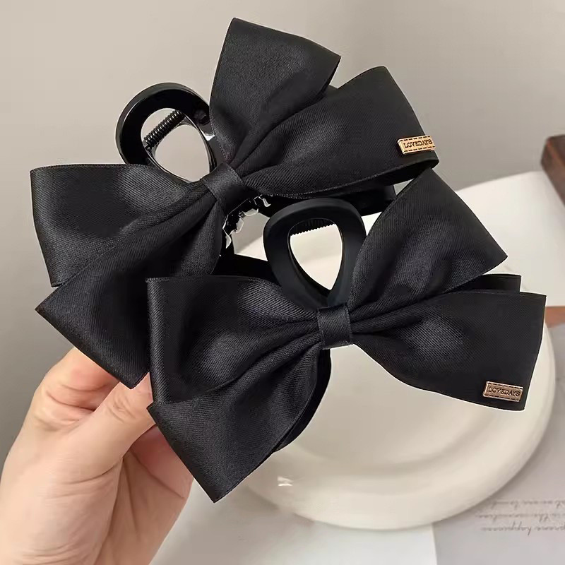 Kẹp Tóc Nữ Nơ Đen Cá Mập Kẹp