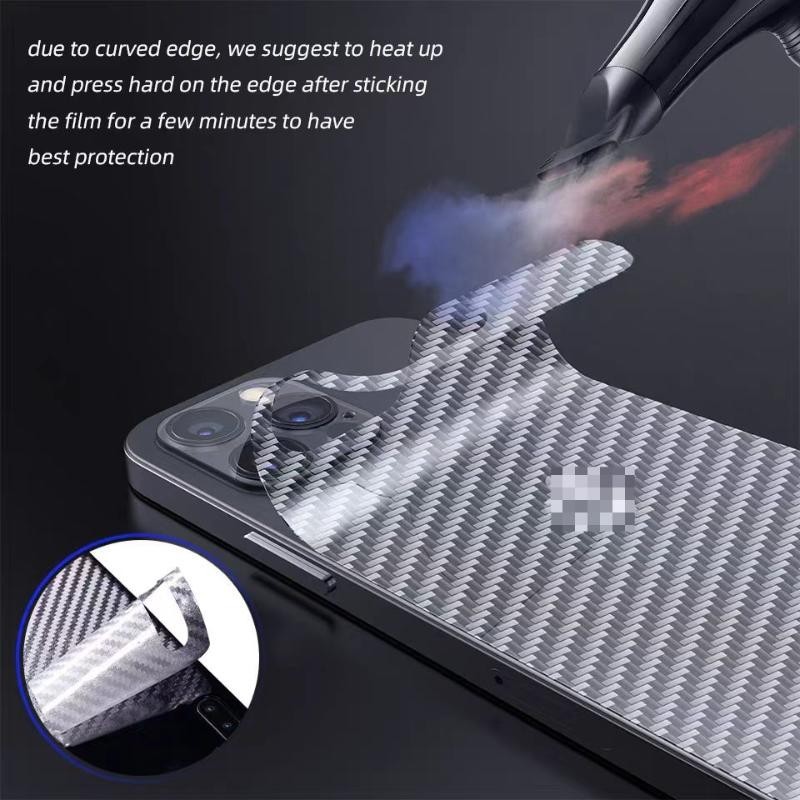 2 Miếng Dán Điện Thoại Sợi Carbon Siêu Mỏng Thích Hợp Cho iPhone 16 15 14 13 12 11 Pro Max Plus XR X XS Max Ốp Lưng Điện Thoại Mặt Sau