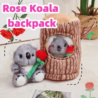Thêm✨Hàng✨ Stump Rose Koala Sang Trọng Đồ Chơi Sáng Tạo Dễ Thương Koala Sang Trọng Ba Lô Lãng Mạn Hoa Hồng Trang Trí Phòng Ngủ Gối Bé Gái Trẻ Em Quà Tặng Sinh Nhật Ngày Lễ Tình Nhân Quà Tặng Ngày Qixi