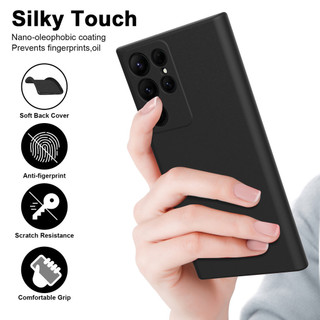 Dành Cho Samsung S22 Ultra / S23 FE / S24 Plus Ốp Lưng Silicon Lỏng Nâng Cấp Với Viền Vuông Bảo Vệ Camera Mềm Chống Trầy Xước Lớp Lót Microfiber Chống Sốc Mỏng