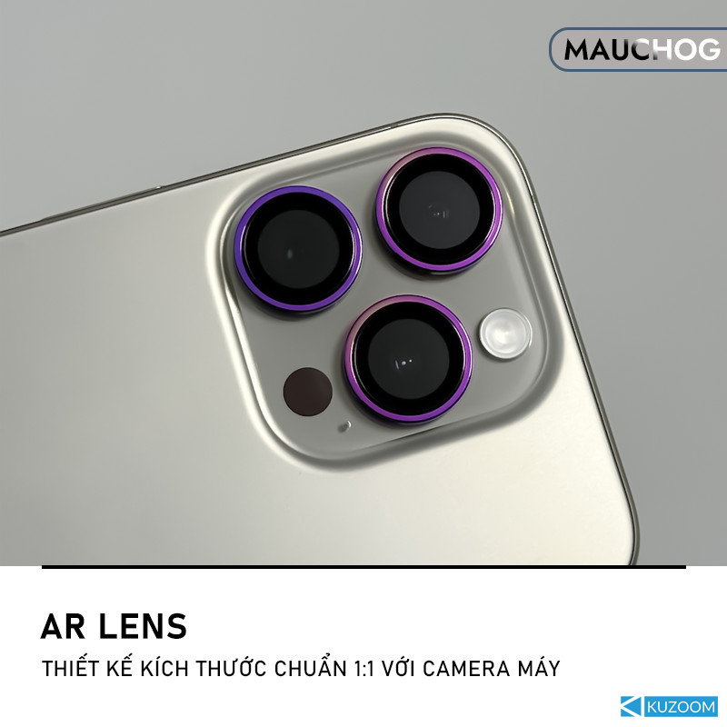 Bộ Vòng Cường Lực Bảo Vệ Camera Kuzoom Màu Nguyên Bản Cho Điện Thoại iPhone 17 Pro Max 16 15 14 13