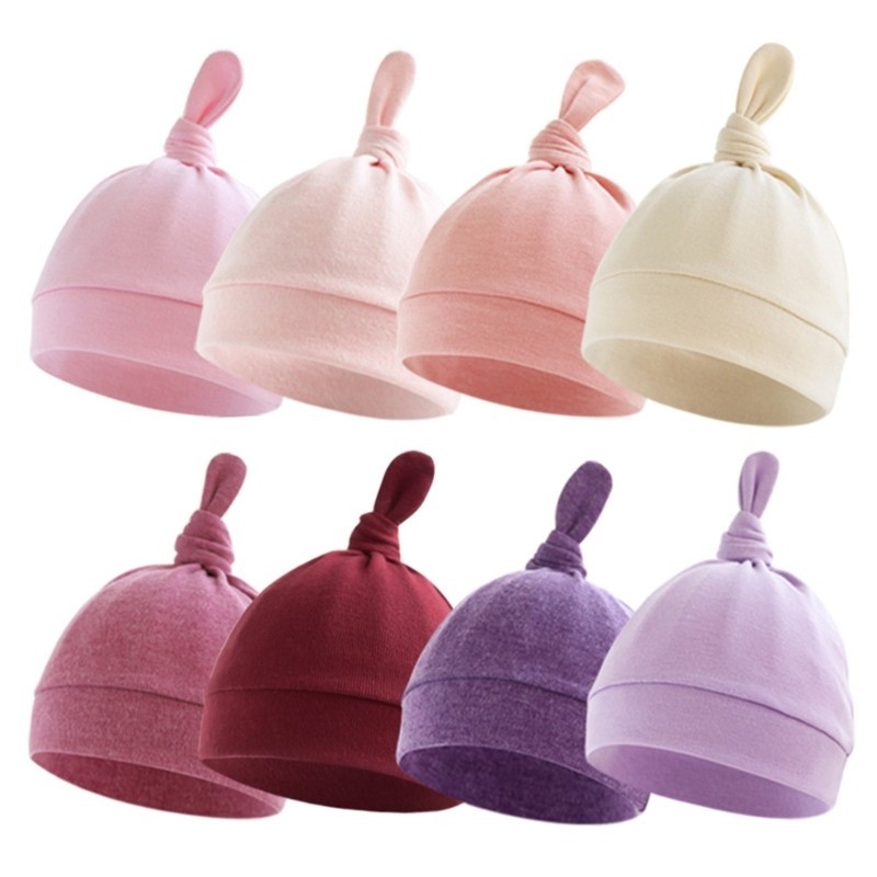 Dasbsug Trẻ Sơ Sinh Mũ Bé Mũ Thắt Nút Thời Trang Mũ Bonnet Ấm Áp Mũ Hợp Thời Trang