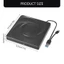 Btsg USB 3 0 Di Động Đầu Ghi DVD Ổ Đĩa Quang Ngoài Cho Laptop Truyền Dữ Liệu Tốc Độ Nhanh Cho Máy Tính Để Bàn Laptop