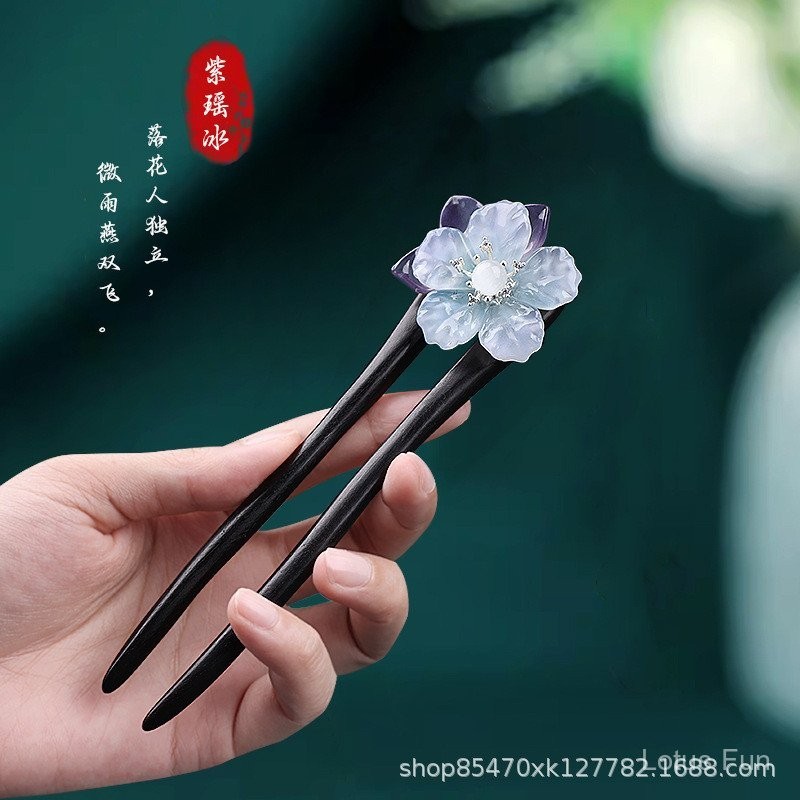 Kẹp tóc gỗ đàn hương phong cách cổ điển siêu tiên nữ, sườn xám tua rua cao cấp hiện đại đơn giản, phụ kiện tóc Hanfu