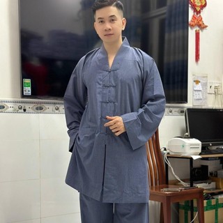 đồ lam đi chùa, áo tăng, la hán tăng, đồ nam tay dài, thời trang nam Dài Tay