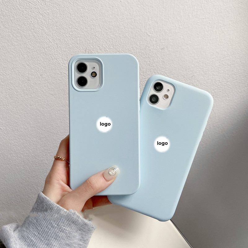 Bầu trời xanh (Chất lượng cao) cho iPhone 17 / 16 / 15 / 14 / 13 / 12 / 11 / Pro Max Air mini Xs Max Xr 7 8 Plus SE Vỏ điện thoại silicon lỏng bảo hiểm toàn diện