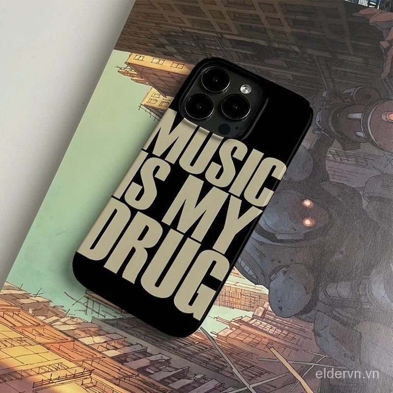 Ốp điện thoại I Love Music QYJS dùng cho IPhone 11 12 PRO 13 14 15 ProMax 7 8 plus X XR XSMAX SE 15 14 PLUS Mẫu Nổ Mẫu Mới bao toàn bộ vỏ cứng nghệ thuật s cao cấp chống rơi Vỏ bảo vệ V2D3