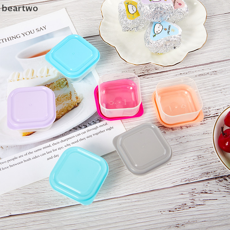 < Beartwo > 6 Hộp Đựng Vuông Có Nắp Hộp Nhựa Hộp Bảo Quản Nhà Bếp Đẹp