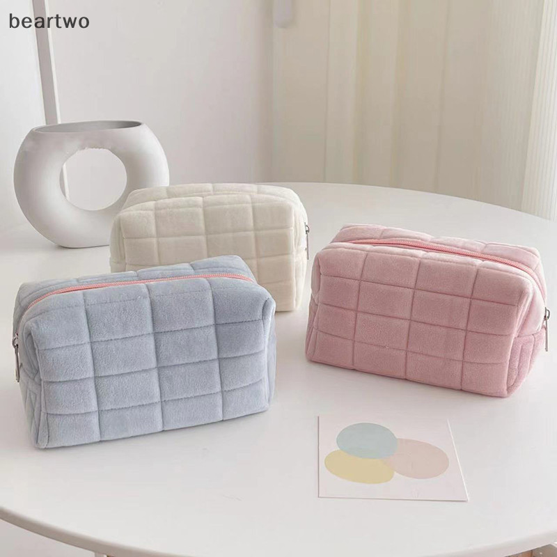 < Beartwo > Túi trang điểm sang trọng dành cho nữ Túi đựng mỹ phẩm du lịch mềm mại Hộp đựng đồ trang điểm dành cho nữ Cô gái trẻ Túi đựng đồ cần thiết Đẹp