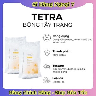 [Mẫu mới] Bông tẩy trang Pháp Tetra Medical Carrés de Cotton 600 miếng an toàn lành tính mềm mịn