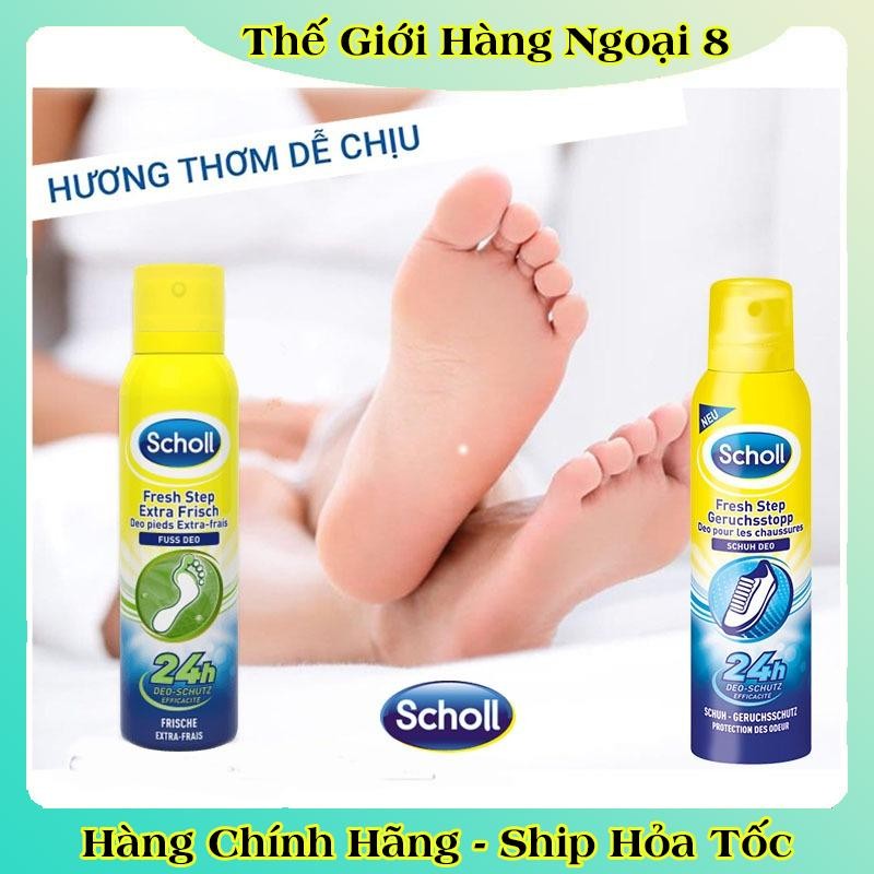 [DATE MỚI] Xịt khử mùi hôi chân và giày Scholl – Nội địa Đức Đủ Bill