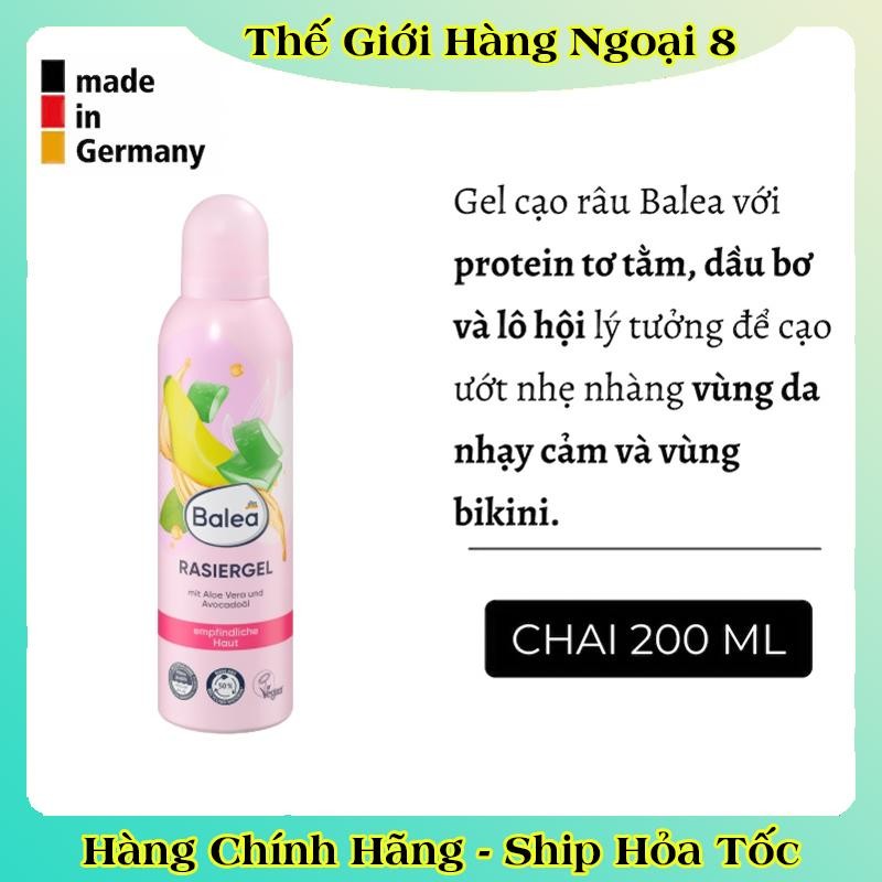 Gel cạo lông Balea Đức toàn thân và bikini dành cho nữ da nhạy cảm 200ml - Hàng chính hãng Đức