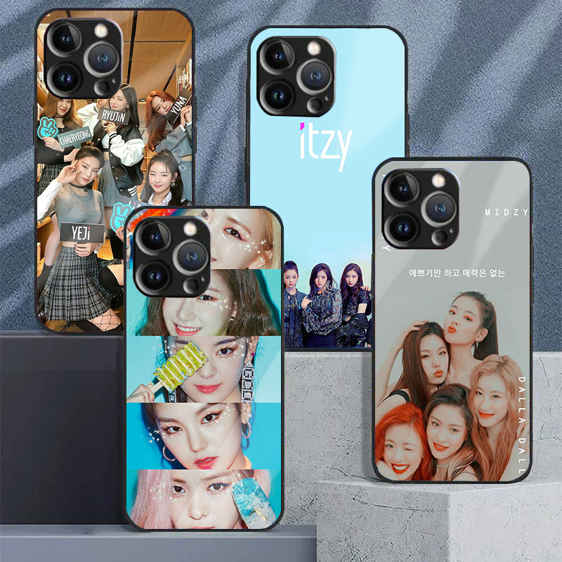 Ốp Điện Thoại Kính Cường Lực Kpop itzy Cho IPhone 15 14 13 12 11 Pro XS Max Plus Mini X XR 8 7 6s SE2 / 3