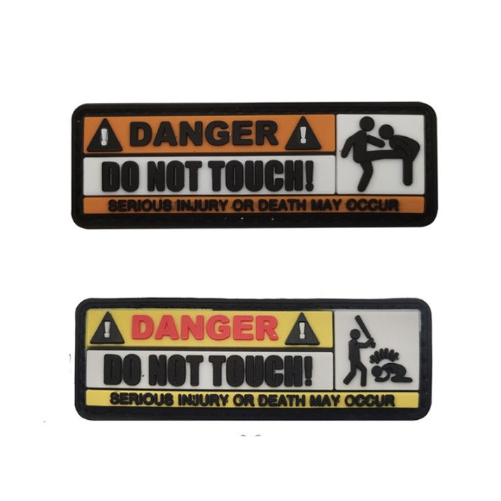 Patch_miếng dán velcro PVC cảnh báo_warning_chiến thuật _retro