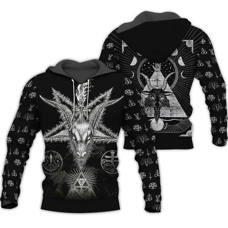 Pentagram 3d In Áo Khoác Gothic Satan Áo Nỉ Nam Mới Thu Xuân Thương Hiệu Có Mũ Trùm Đầu Hip Hop Nam Áo Hoody T99