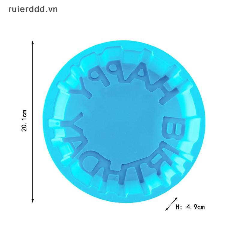 # Mới # Happy Birthday Chảo nướng tròn Mousse Khuôn silicon Khay nướng bánh DIY.