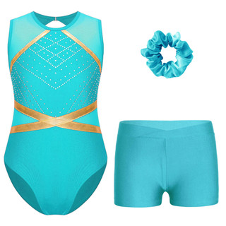 Yhong 3 Trong 1 Leotards Cho Thể Dục Bé Gái Thực Hành Trang Phục Trang Phục Bộ Quần Short