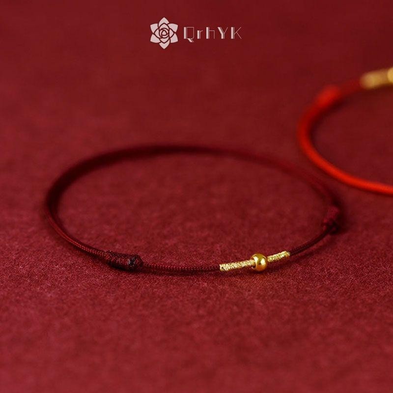 Qrhyk Thời Trang Handmade Vòng Tay Dây Đỏ May Mắn Lắc Tay Nam Nữ Người Yêu Bạn Thân Nhất Vòng Tay May Mắn Vòng Chân Kích Thước Điều Chỉnh Mới