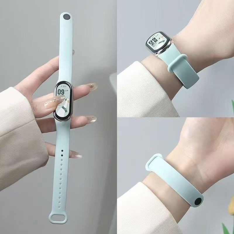Không Có Đồng Hồ Cho Mi Band 8 9 NFC Dây Đeo Mi Band 10 8 Phụ Kiện Silicon Mềm Thay Thế Cho Xiaomi MiBand 7 6 5 4 3 Vòng Tay