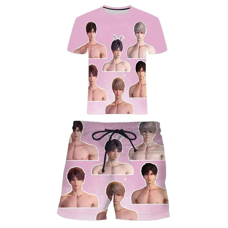 SY3 Tình Yêu Và Sâu Không Gian Rafayel Xavier Zayne Cosplay Vải Full Graphic Quần Short Áo Thun Anime Tay Ngắn Top YS3