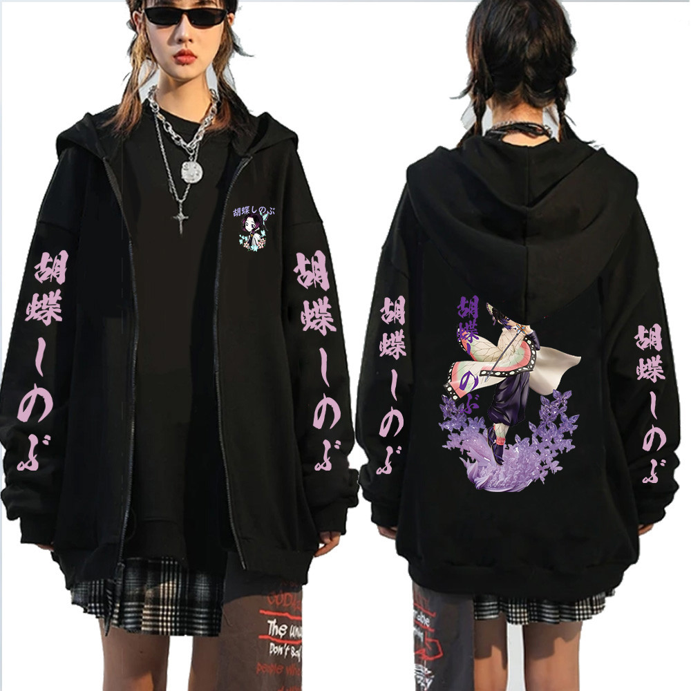 Demon Slayer Kimetsu No Yaiba Kanroji Mitsuri Anime Áo Khoác Zip Up Áo Cho Nữ Thời Trang