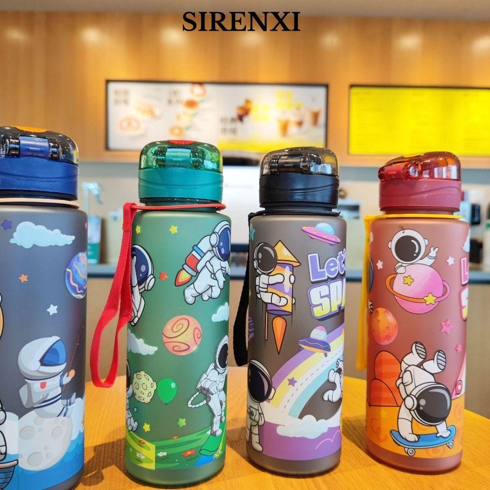 Cốc không gian phi hành gia SIRENXI, Cốc nước sinh viên hoạt hình 700ML, Đơn giản có chốt khóa nhựa Sippy Cup Thể thao ngoài trời