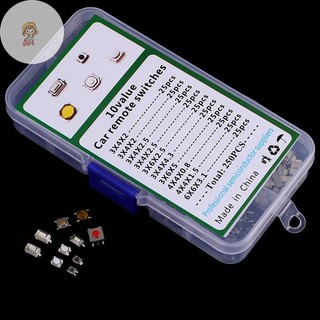 TWE 250 Cái 10 Loại Nút Nhấn Xúc Giác Chìa Khóa Ô Tô Nút Cảm Ứng Microswitch VN