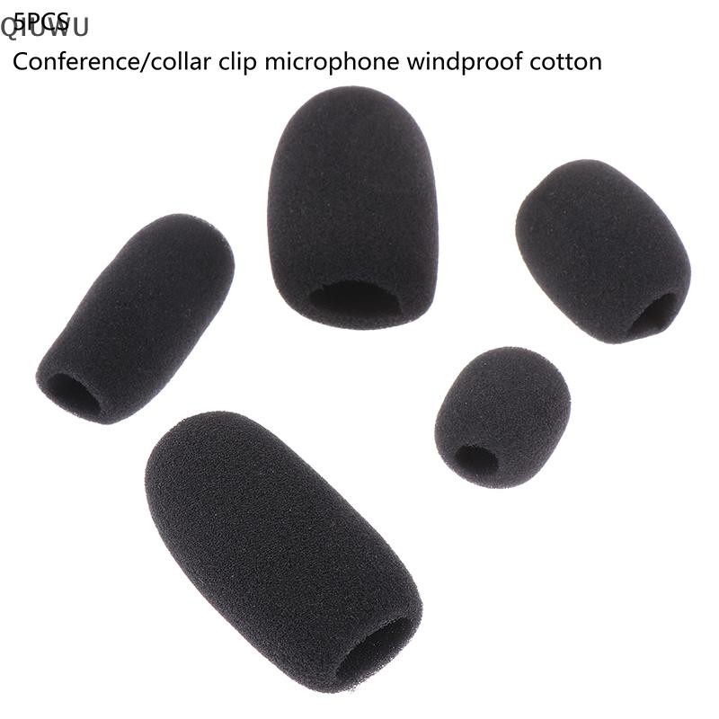 Qiuwu 5 Chiếc Tai Nghe Xốp Mic Cover Micro Kính Chắn Gió Tai Nghe Xốp Đen Micro Bộ Chuyên Dụng Thay Thế Tai Nghe.