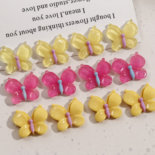 Dễ Thương Ngọt Ngào Mô Phỏng Bán Trong Suốt Màu Vàng Sáng Nhỏ Nhựa Bướm Bông Tai Kẹp Tóc Vỏ Điện Thoại Miếng Dán Trang Sức DIY