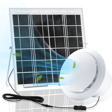 Quạt gió năng lượng mặt trời DC Quạt thông gió mini 6 Quạt thông gió mạnh mẽ 8W yên tĩnh 12V tường thông DC điện năng lượng mặt trời bền llpz