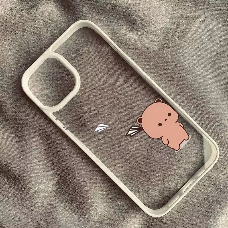 Ốp điện thoại cặp đôi hoạt hình dễ thương Bubu Dudu cho iPhone 16 15 Pro Max 11 13 14 12 Pro 16e iPhone 7 8 Plus XS X XR SE2022 Vỏ chống sốc cứng trong suốt đáng yêu