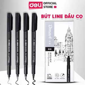 Bút Line Đi Nét Đầu Cọ Ngòi Mềm Kháng Nước Nhiều Size Deli Bút Viết Thư Pháp Calligraphy Vẽ Mỹ Thuật Vẽ Tranh