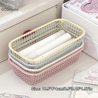 GCDHome INS Giỏ đựng đồ để bàn Đồ lặt vặt bằng kim loại Giỏ sắp xếp Photocard Hộp lưu trữ Văn phòng phẩm Đồ dùng gia dụng Phân loại trang điểm Giá đỡ HOT