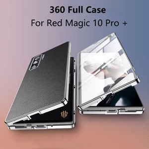 360 Full Case Cho Red Magic 11 10 9 8 Pro Plus Ốp Lưng Kính Cường Lực Da Cho Nubia RedMagic 10S Pro Vỏ Bảo Vệ Hai Mặt