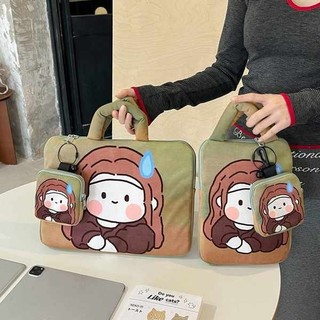 🔥 có hàng sẵn 🔥 Công Suất Lớn Bảo vệ 360° ins phụ nữ Thời trang trọng lượng nhẹ Văn Phòng Làm Việc túi máy tính xách tay không thấm nước chống sốc và thả-proof để đi lại Phong cách nhật bản và hàn quốc ❂Minh họa cô gái dễ thương graffiti túi xách tay má