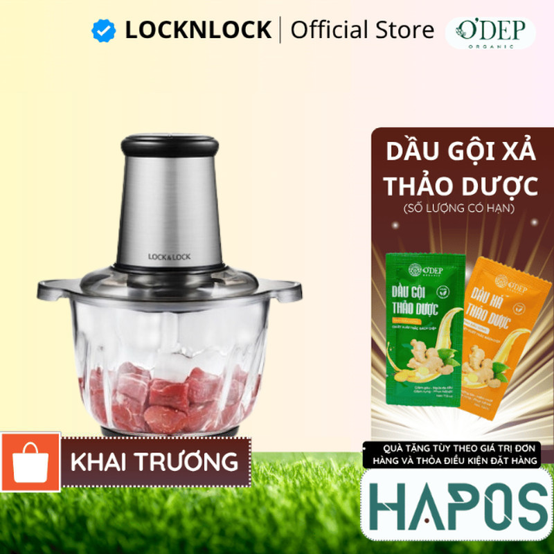 Máy xay thịt Meat Chopper LocknLock 2.4L, 400W Chính hãng, Màu bạc ...