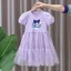HT3 Kuromi in hoạt hình mùa hè phong cách mới váy công chúa phồng tay lưới váy bé gái TH3