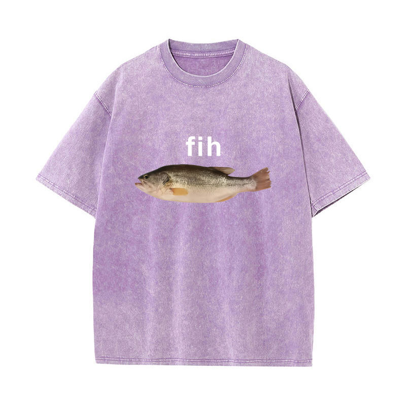 Áo Thun Fih Cá Meme Cotton, Thời Trang Mùa Hè Cho Nam và Nữ