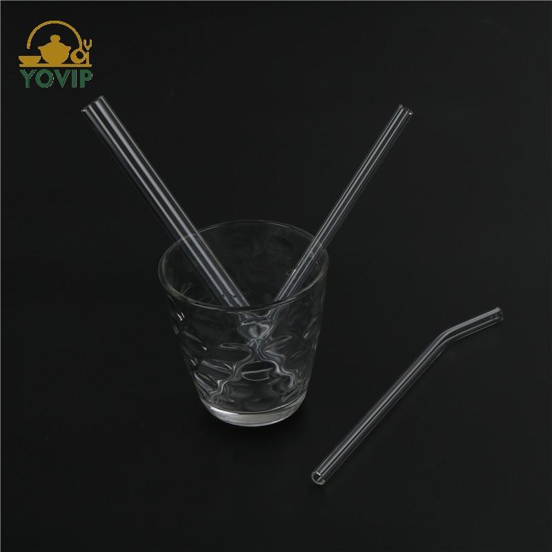 YOVIP 3 Ống hút uống nước thủy tinh trong suốt có thể tái sử dụng có thanh cọ Phụ kiện VN