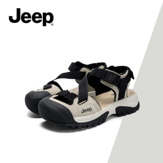 Xăng đan mũi kín mới nhất mùa hè dành cho nữ JEEP, Dép đi biển thông thường phù hợp, Dép thể thao lấy cảm hứng từ đế Chunky nâng cao