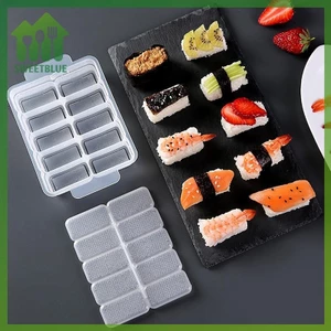 SWEET 5 / 10 Lưới Cơm Bóng Khuôn Sushi Chống Dính Áp Lực Hộp Bảo Quản Dụng Cụ Ăn Trưa DIY Nhà Bếp Rõ Ràng Onigiri Khuôn n