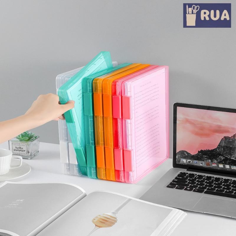RUA 1 Hộp Tập Tin Di Động Nhiều Lớp, Hộp Tập Tin Trong Suốt Di Động, Hộp Tập Tin PP Nhựa A4, Hộp Bảo Quản Hợp Đồng Chống Thấm Nước Mới