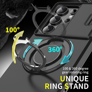 Vỏ Luxury 360 ° Xoay Vòng Kim Loại Ẩn Giá Đỡ Xe Giáp Ốp Lưng Điện Thoại Samsung S24 Ultra S21 S22 S23 Ultra Plus S20 FE A54 A15