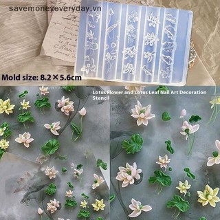 [savemoneyeveryday] Khuôn làm móng bằng silicon phong lan hoa sen mới Trang trí móng tay Thiết kế DIY Tấm dập lập thể Dụng cụ làm móng tay [vn]