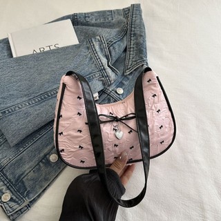 Túi Tote HOBBYIN, Túi Đeo Vai Thường Ngày Dung Tích Lớn, Thiết Kế Màu Hồng Trắng Nơ Satchels Túi Thiếu Niên Bé Gái