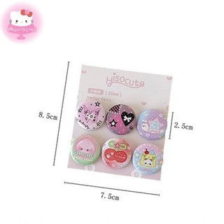 Moonlights 6 Cái Hoạt Hình Dễ Thương Hoạt Hình Nút Huy Hiệu Retro Bé Gái Trẻ Em Ba Lô Túi Đựng Bút Chì DIY Trang Trí Trâm Pin Phụ Kiện EN