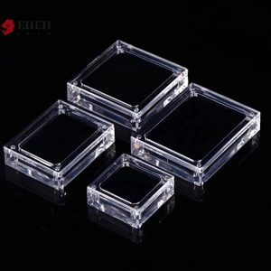 EA Acrylic Glass Top Gem Box Gem Display Stand Holder Storage Organizer Case VN