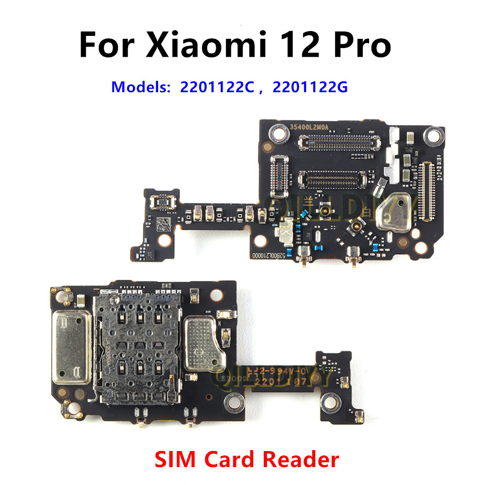 Thẻ SIM Giá Đỡ Khe Cắm Đầu Đọc Ổ Cắm Cáp Mềm Bảng Kết Nối Cho Xiaomi 12 Pro