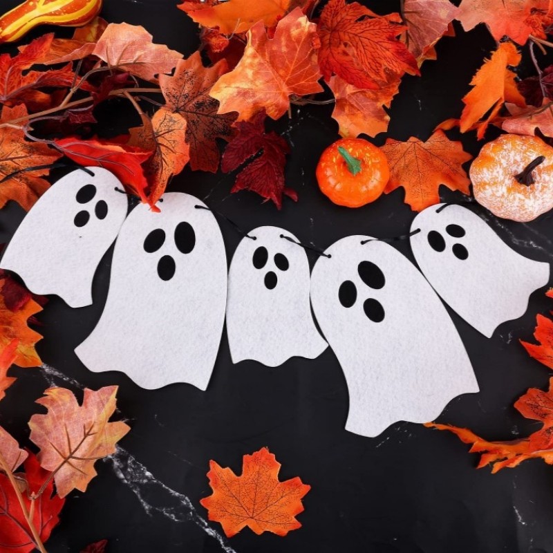 Treo biểu ngữ ma ma ma trắng Cờ ma Halloween - Trang trí ngôi nhà ma ám